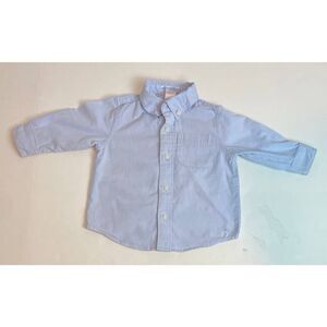 Janie & Jack Oxford Shirt Button-Down Blue 100% Cotton - Size 6-12 Months